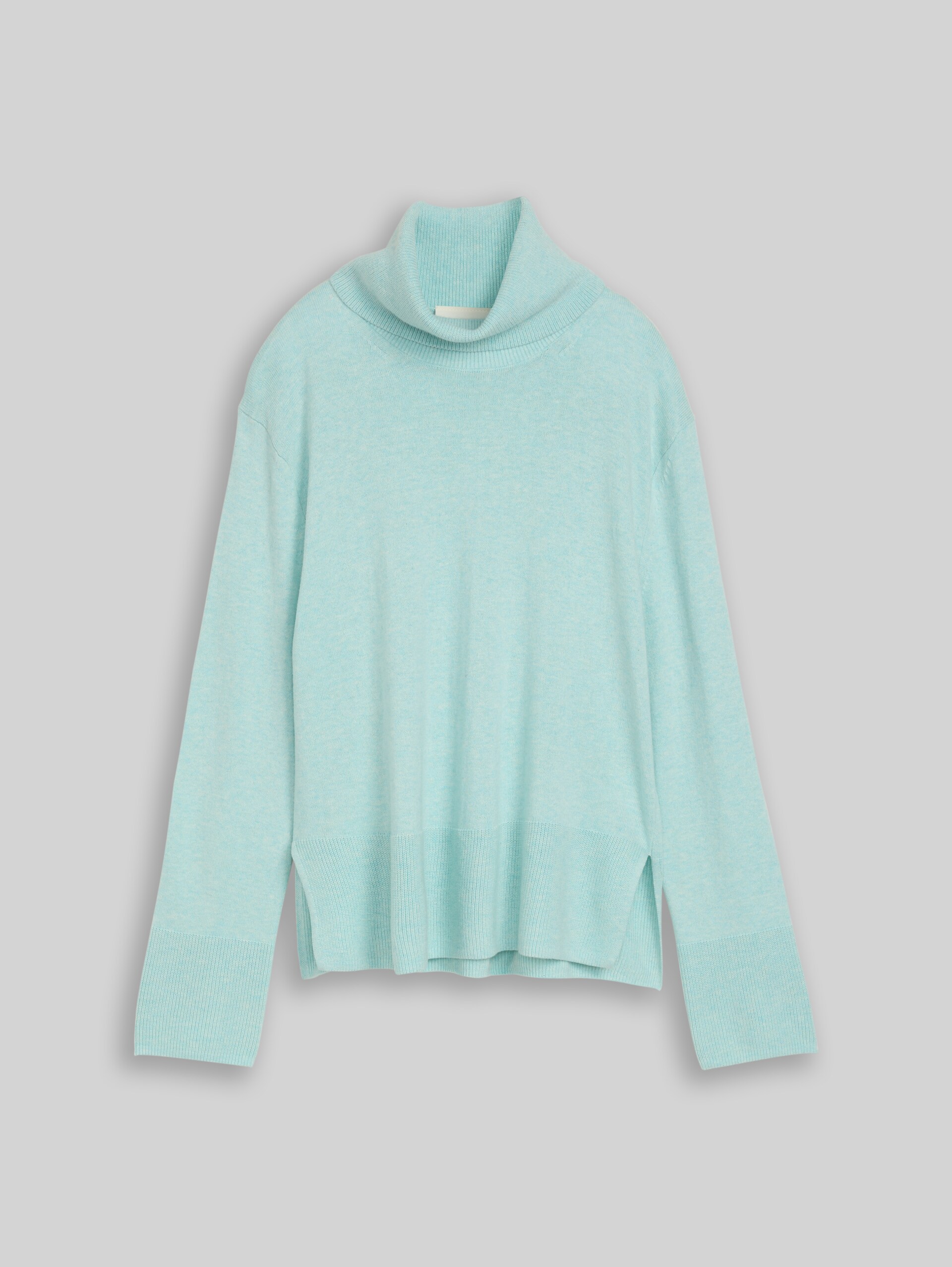 Pull à col roulé avec une touche de cachemire - dusty light green melange