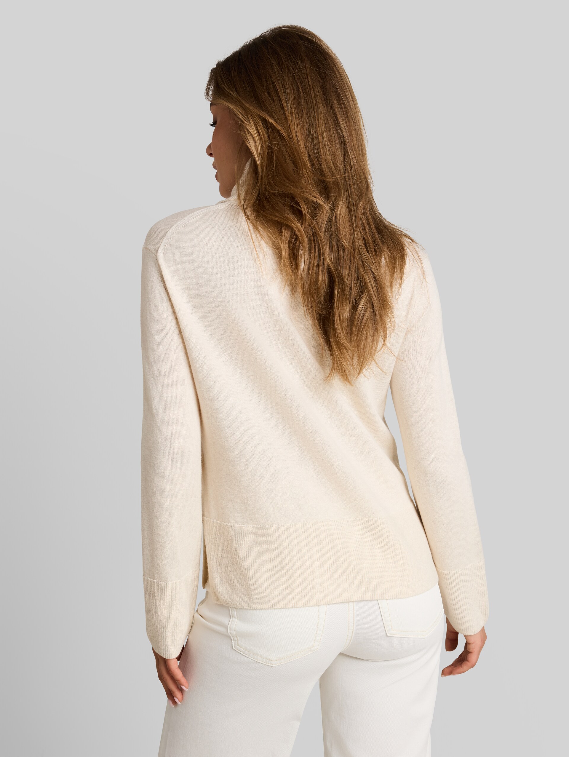 Pull à col roulé avec une touche de cachemire - whisper offwhite melange