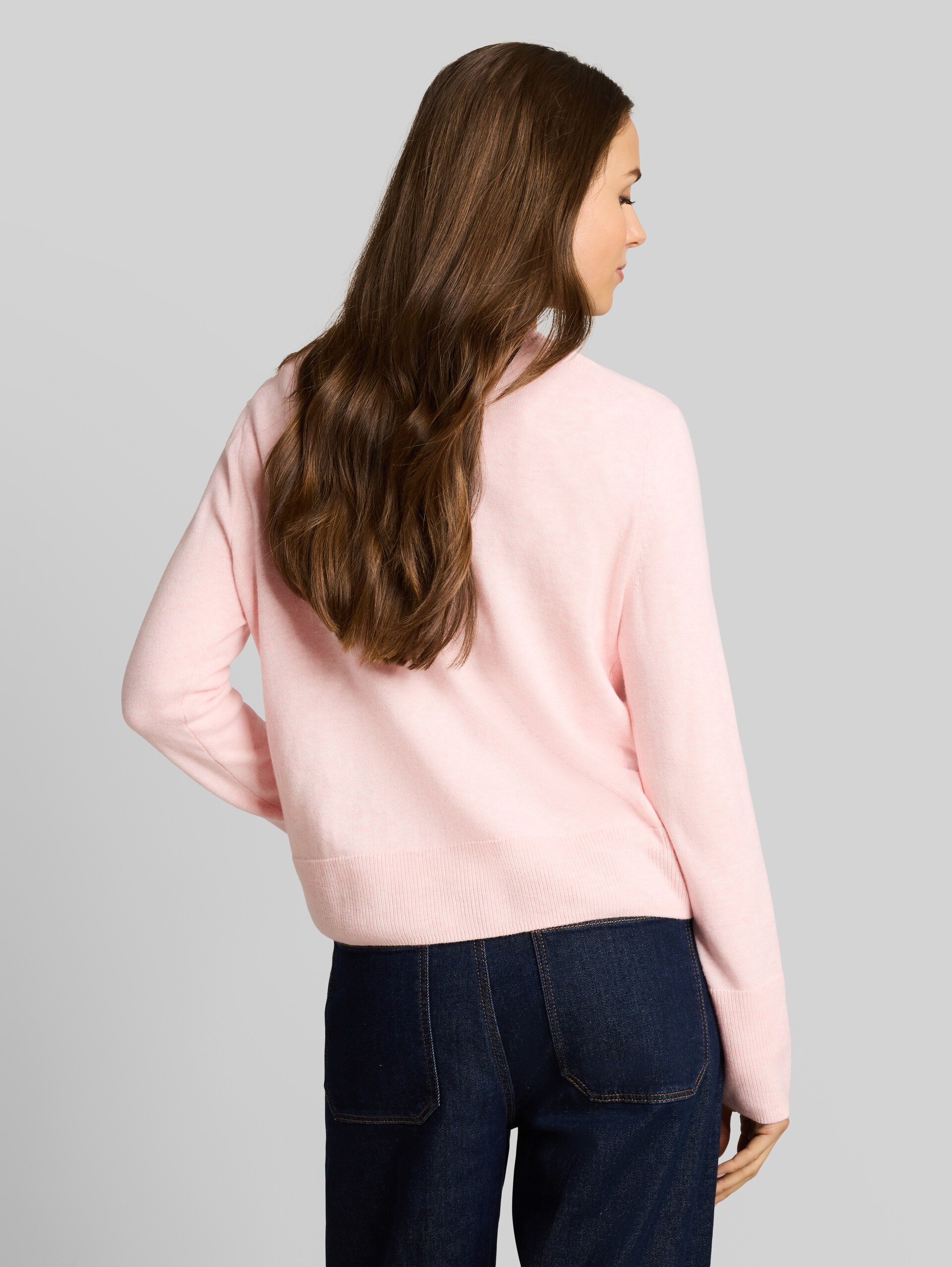 Cardigan mit Kaschmir-Anteil - light pastel pink melange