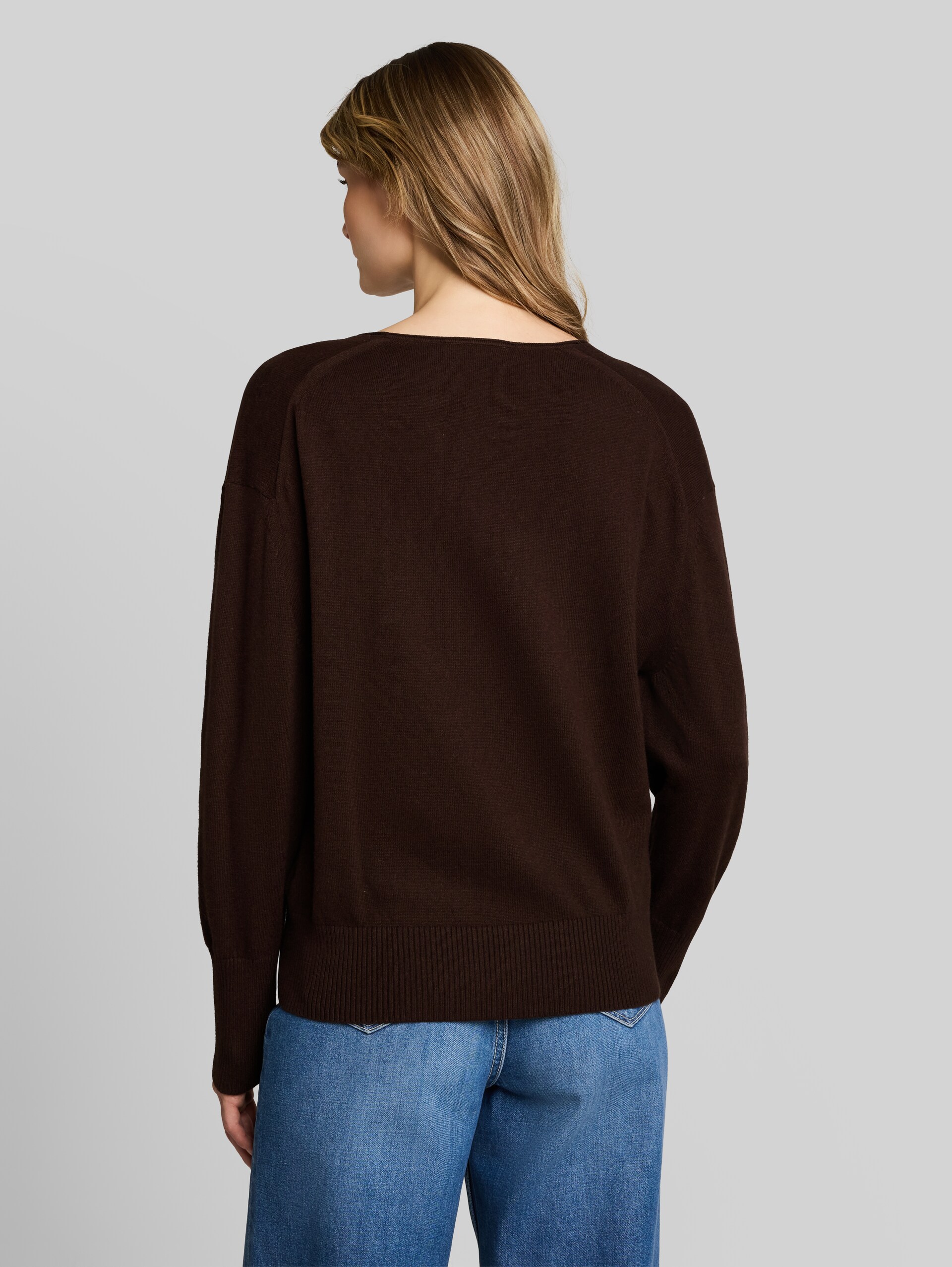 Oversize Strickpullover mit Kaschmir-Anteil - java dark brown melange