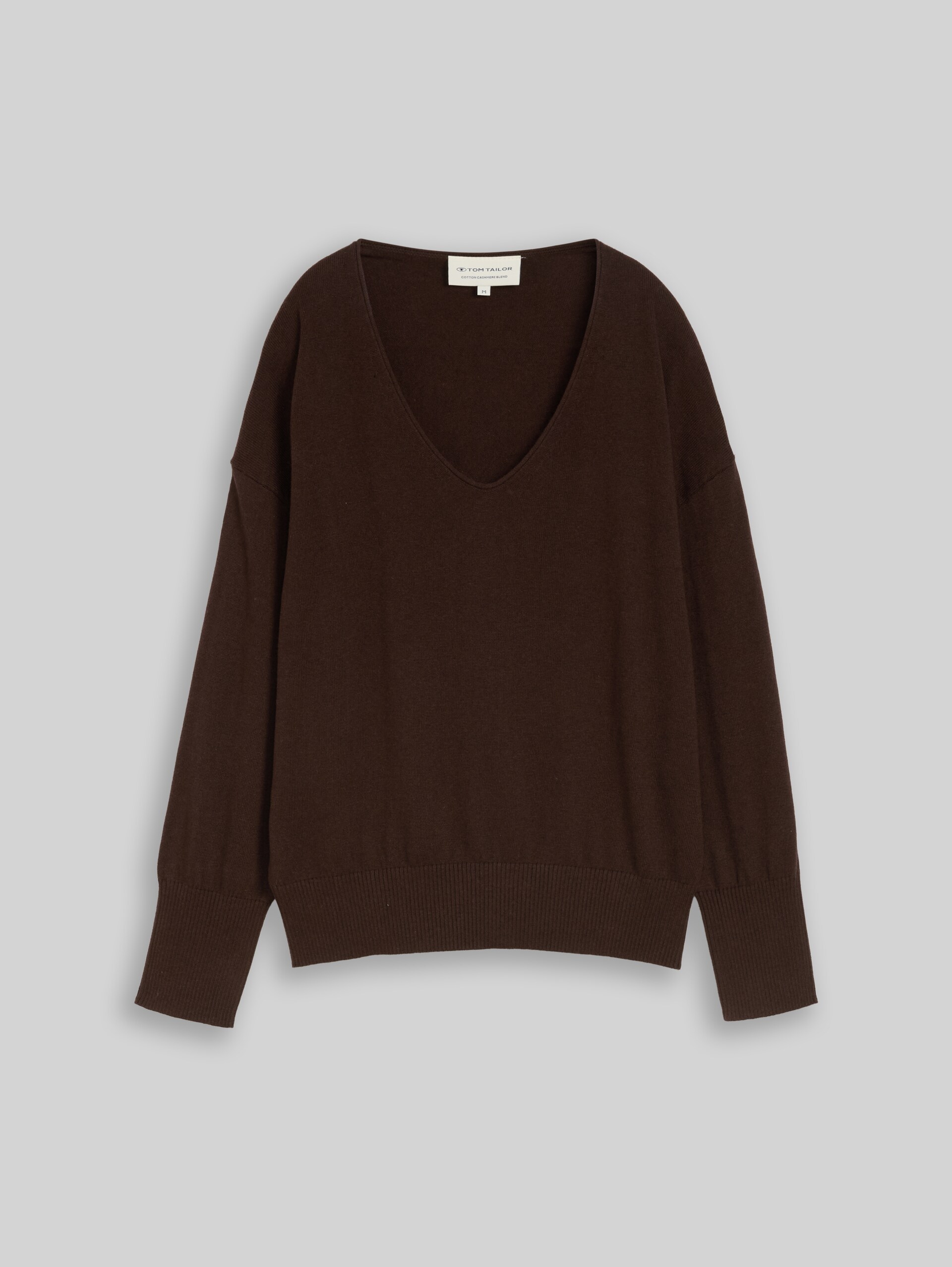 Oversize Strickpullover mit Kaschmir-Anteil - java dark brown melange