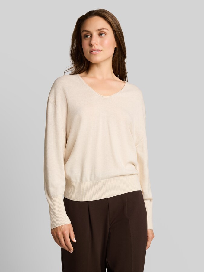 Oversized knitted jumper with cashmere blend by Women, whisper offwhite melange