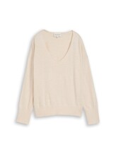 Nicht ausgewählt, Oversize Strickpullover mit Kaschmir-Anteil von Tom Tailor, weiß