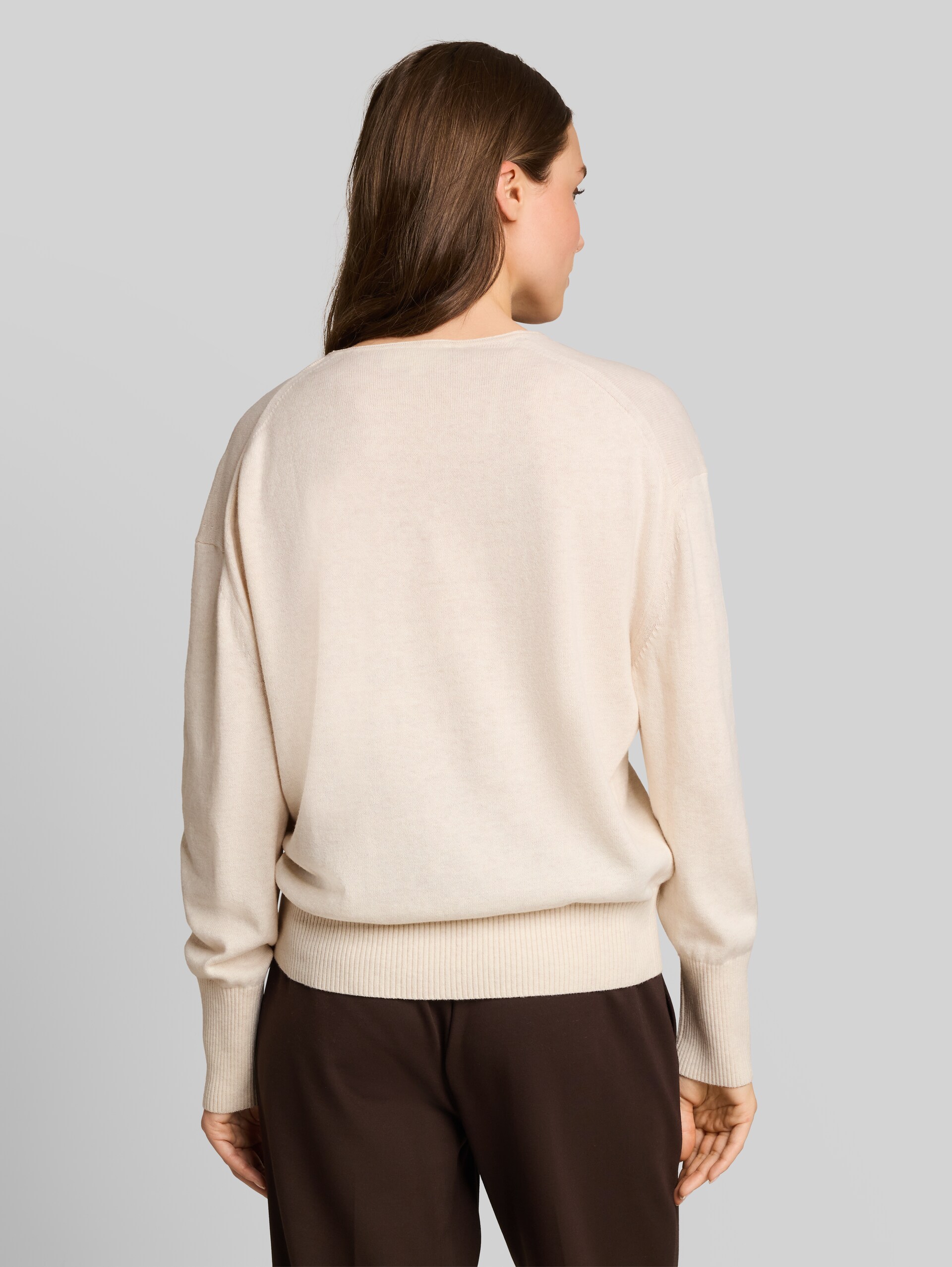 Oversize Strickpullover mit Kaschmir-Anteil - whisper offwhite melange