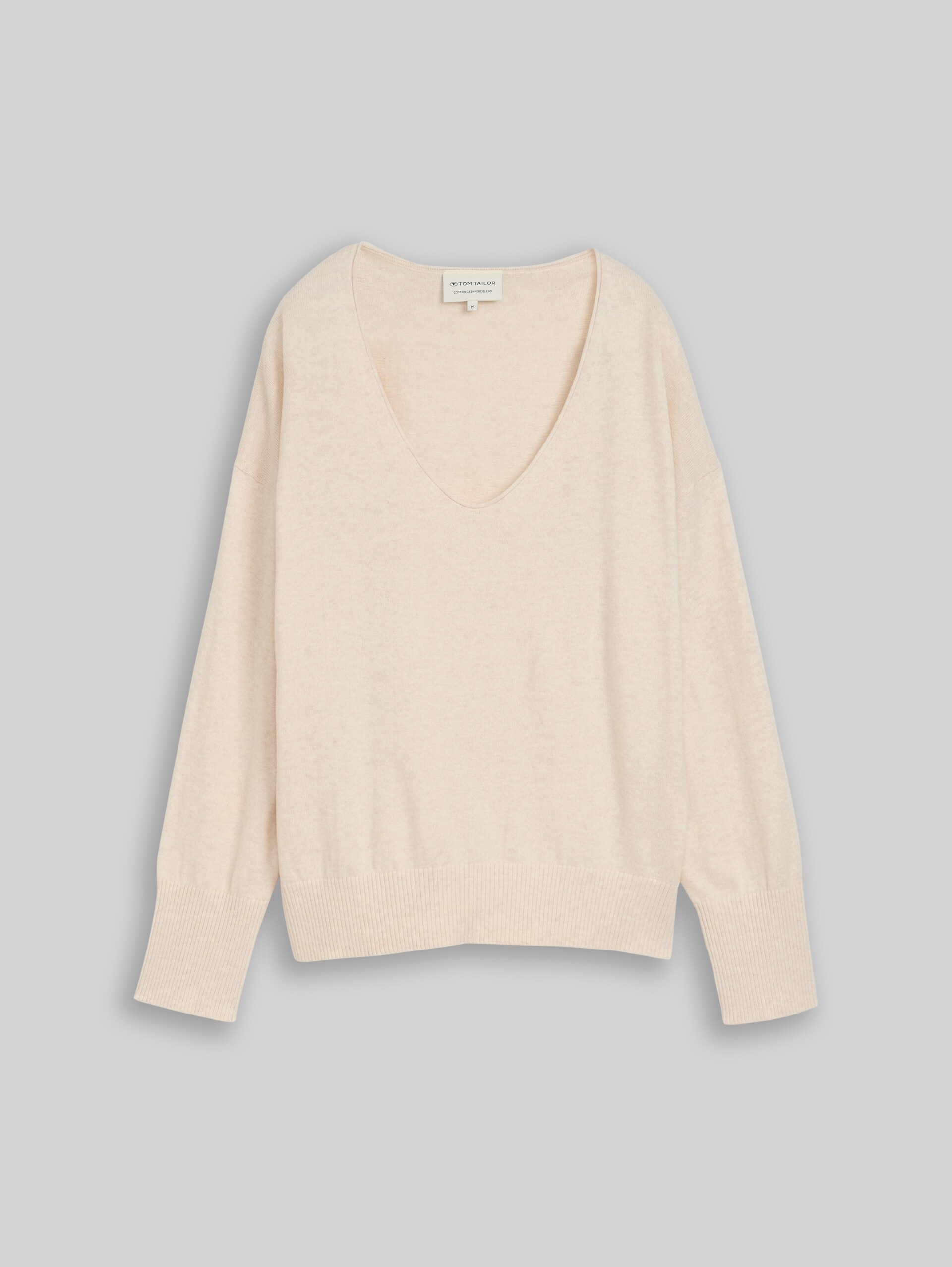 Oversize Strickpullover mit Kaschmir-Anteil - whisper offwhite melange