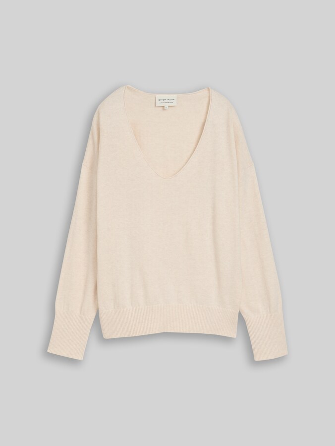 Pull oversize en maille avec une touche de cachemire par Women, whisper offwhite melange