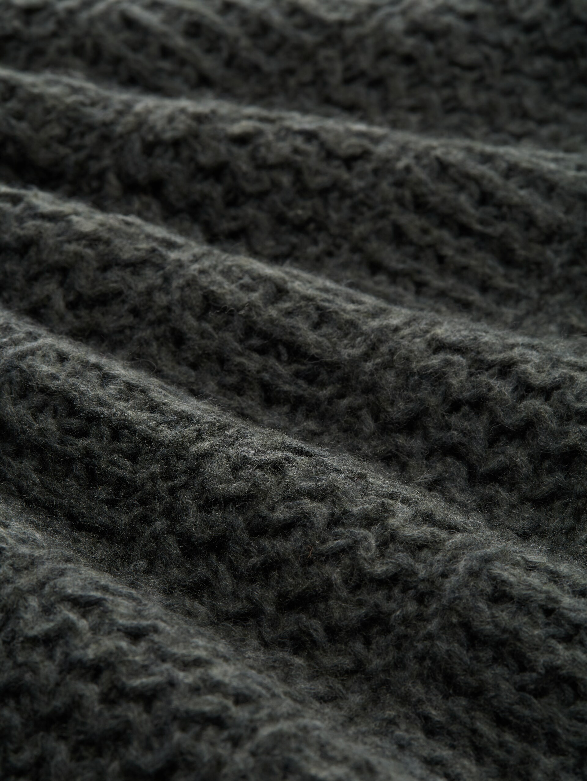 Pull en maille contenant de la laine - dark olive melange - Vue de la matière