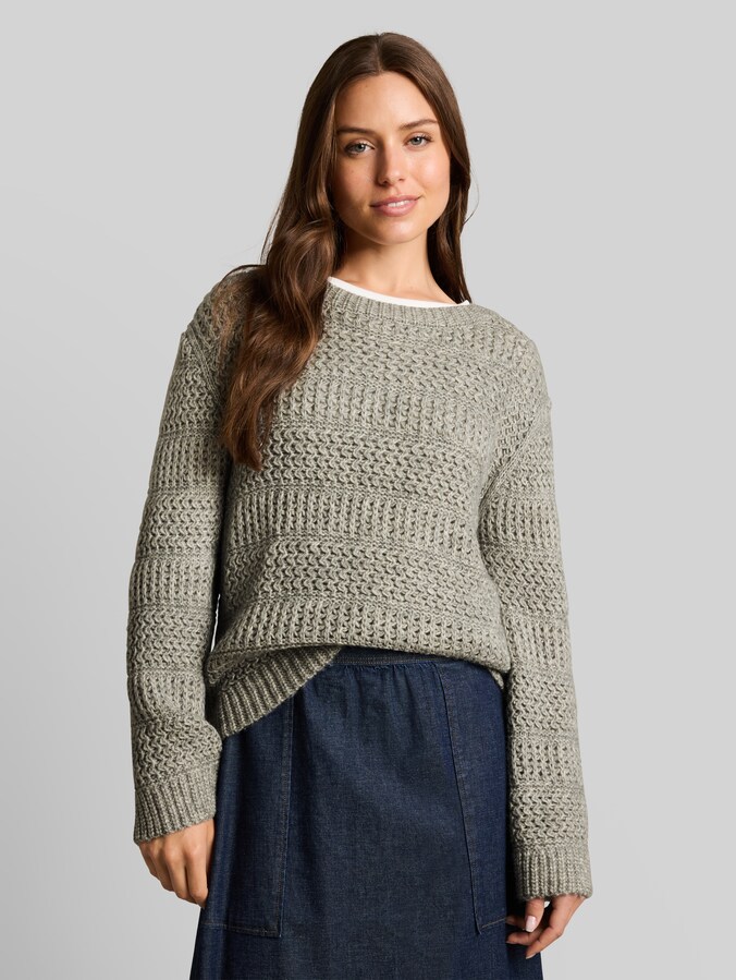 Pull en maille contenant de la laine par Women, soft grey melange
