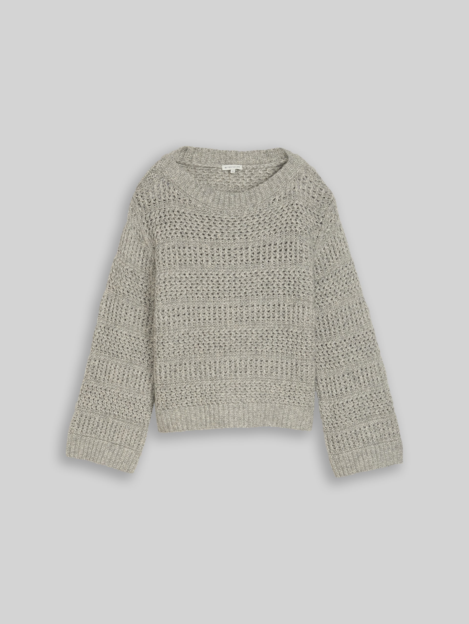 Strickpullover mit Wollanteil - soft grey melange