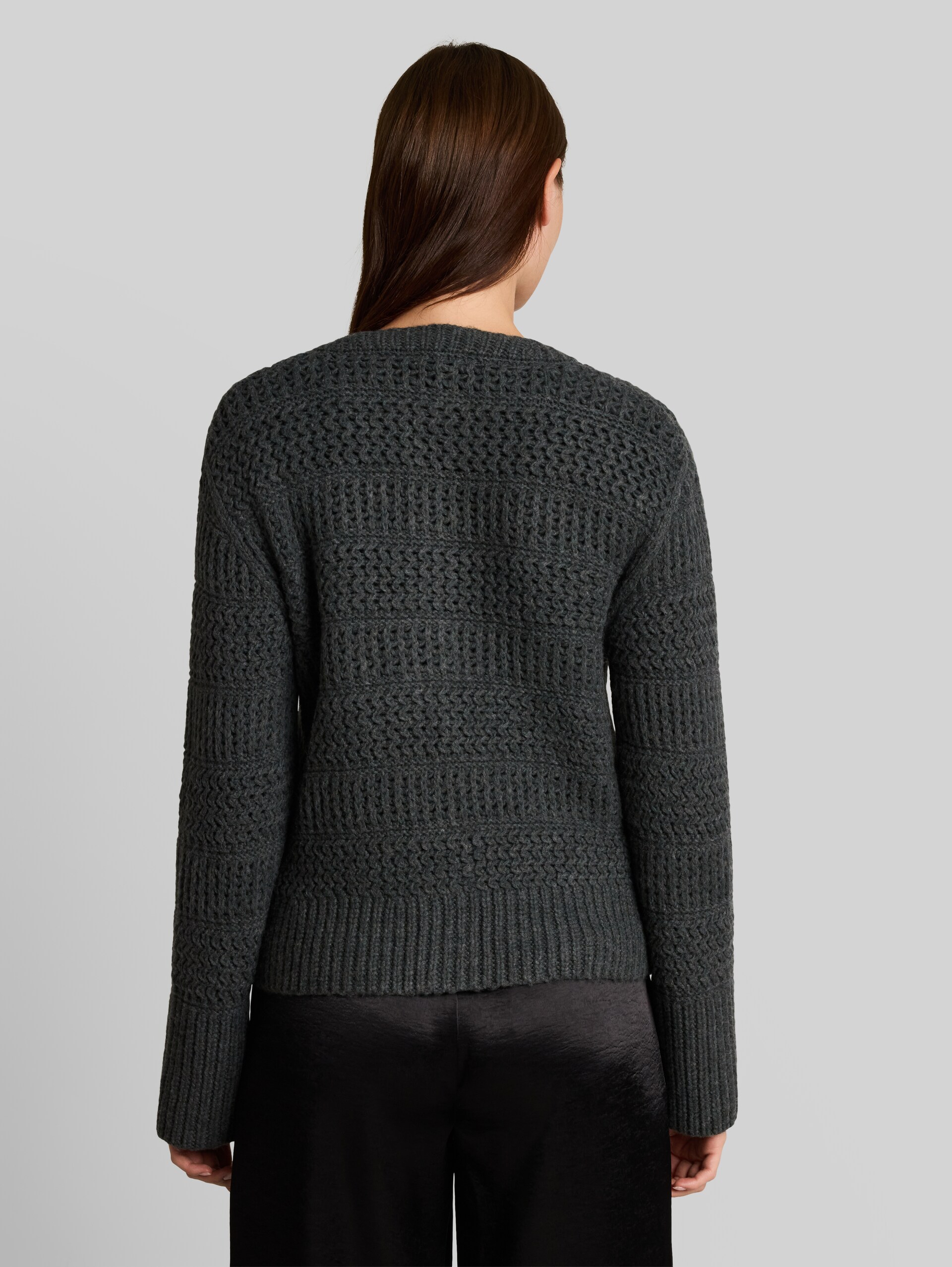 Cardigan avec une touche de laine - dark olive melange