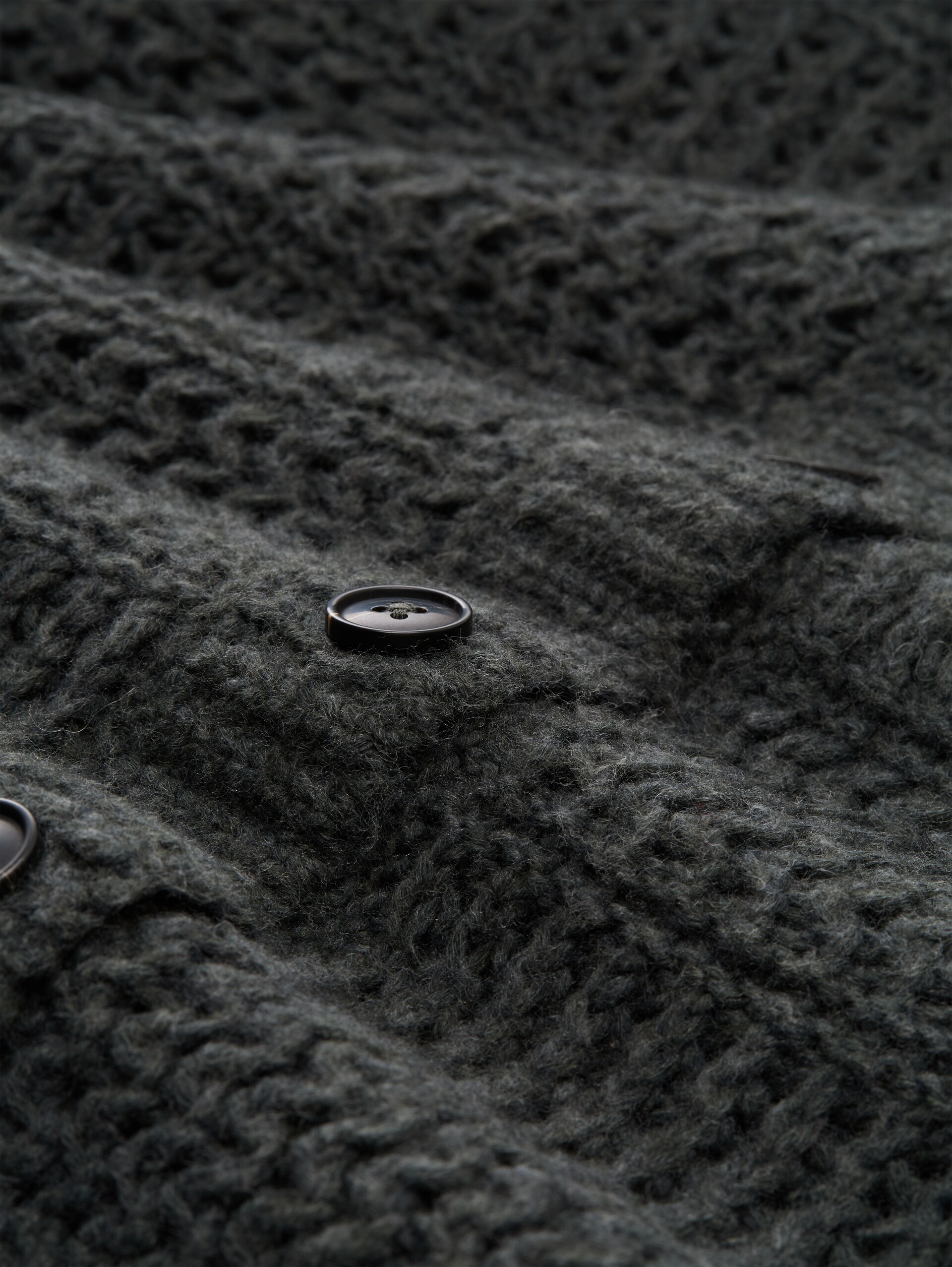 Cardigan avec une touche de laine - dark olive melange - Vue de la matière