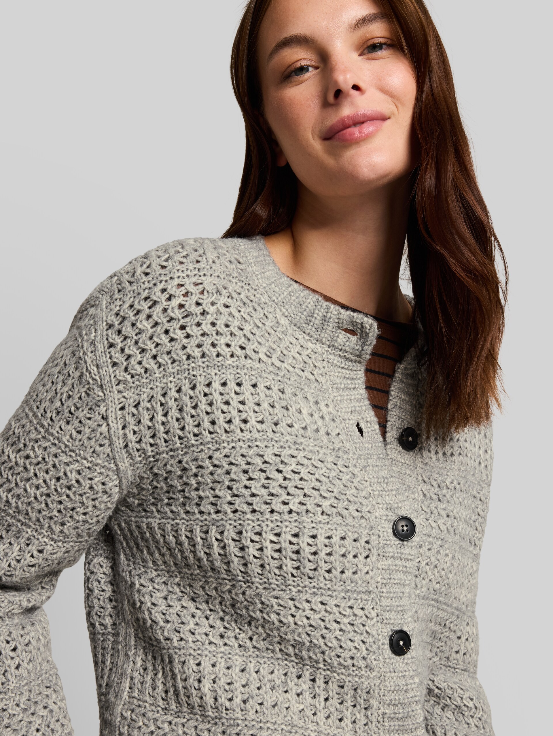 Cardigan avec une touche de laine - soft grey melange - Vue détaillée du modèle