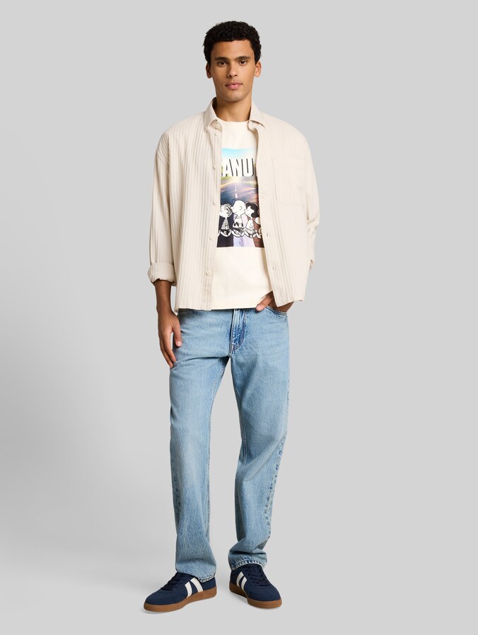 T-shirt met relaxte pasvorm en Snoopy-print door Denim Male, off white