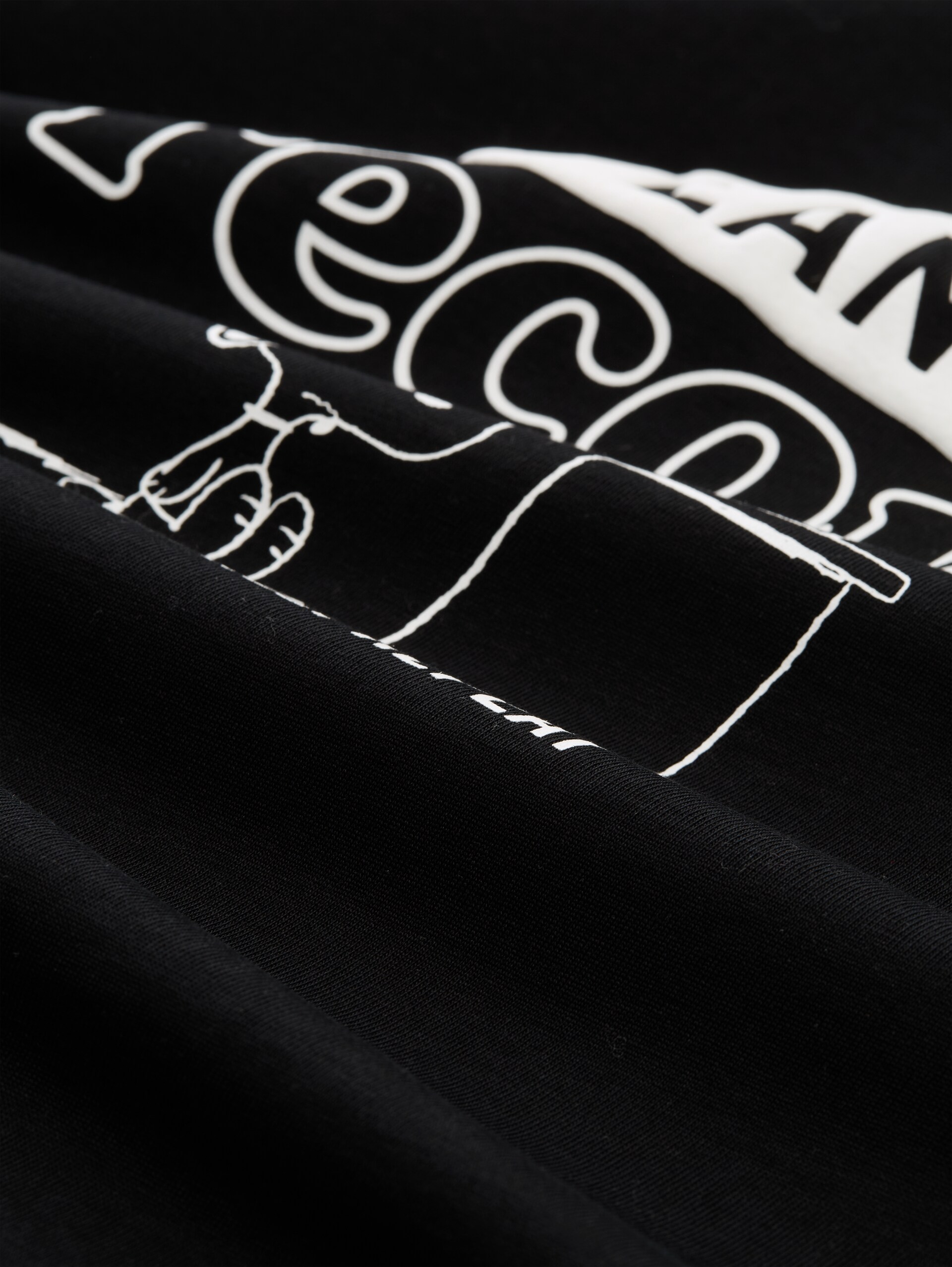 Relaxed Fit T-Shirt mit Snoopy-Print - Black - Material-Ansicht