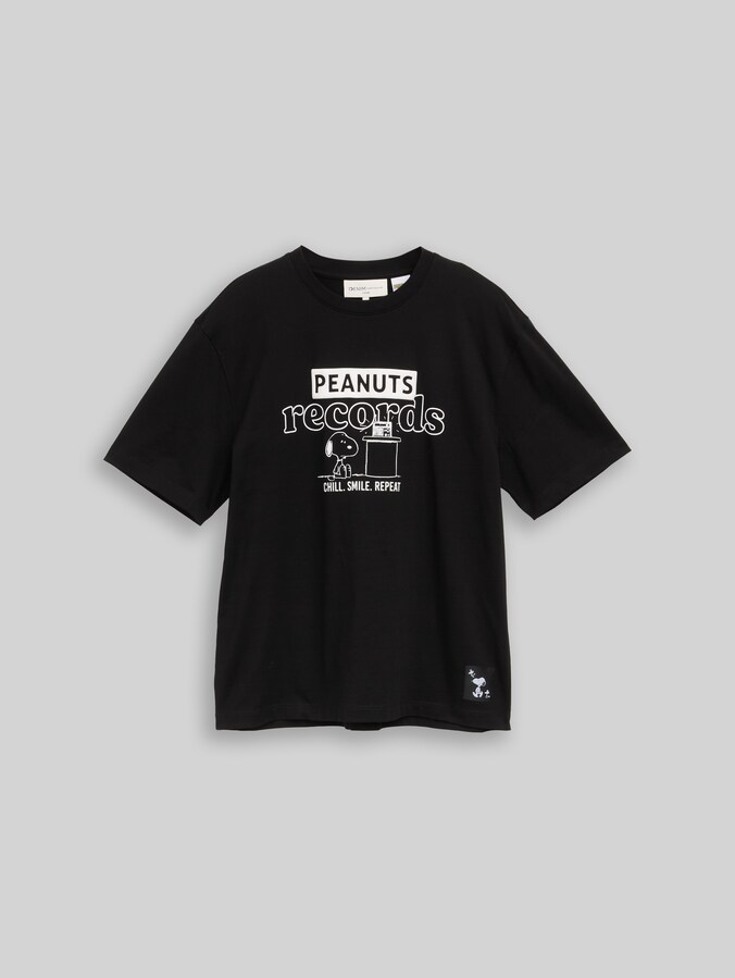 Relaxed-fit T-shirt with Snoopy print by Denim Male, Black