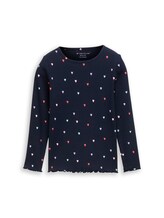 Geselecteerd, T-shirt met lange mouwen en geribde structuur door Tom Tailor, zwart