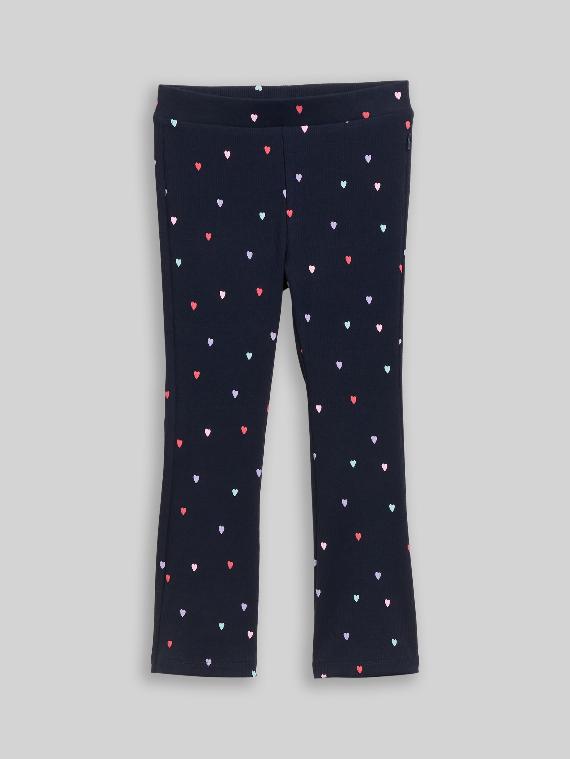 Flared Leggings mit Herz-Print - navy colorful heart