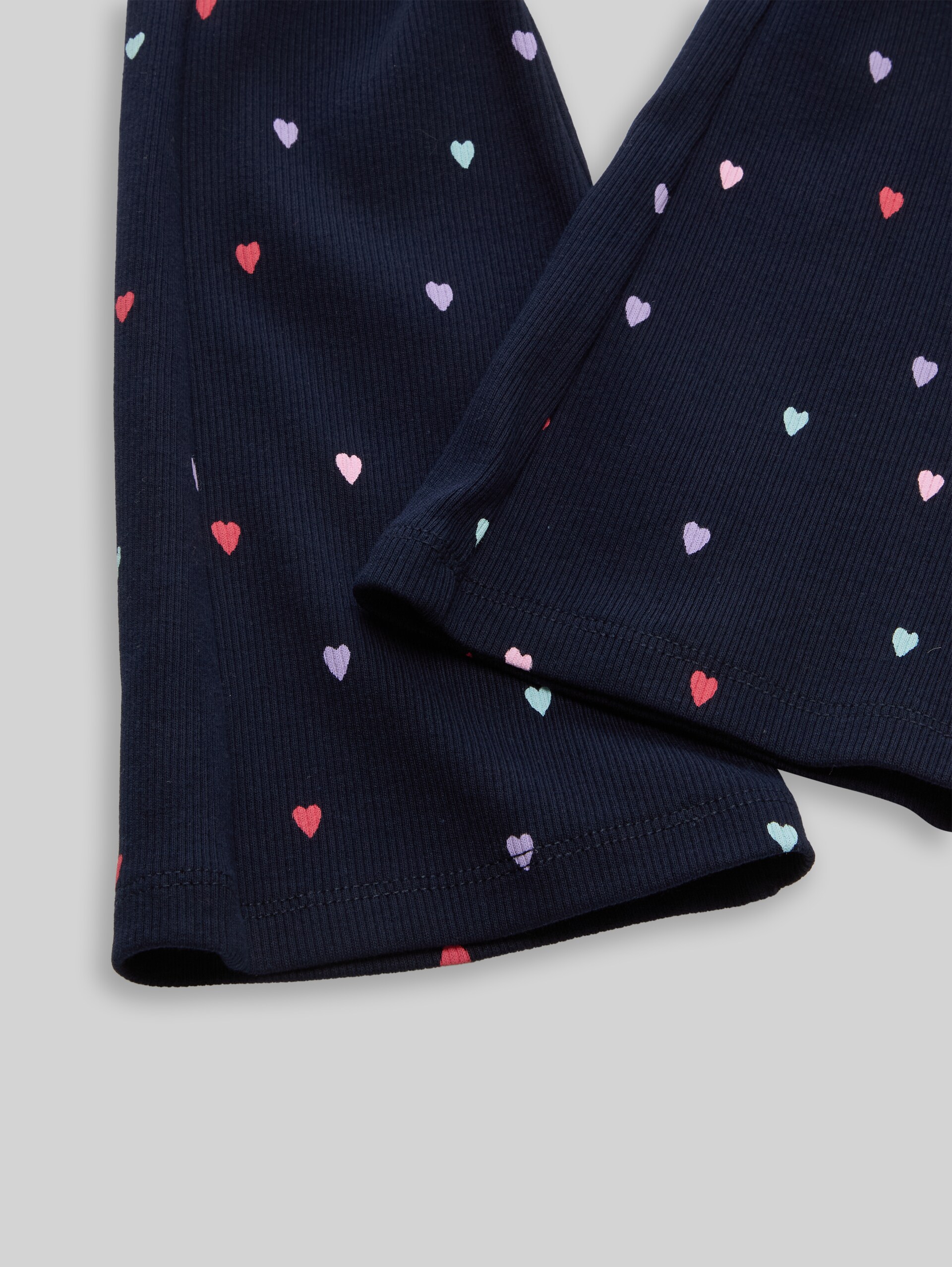 Flared Leggings mit Herz-Print - navy colorful heart