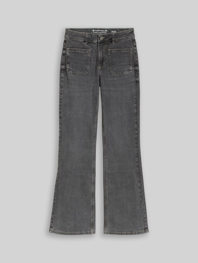 Jeans bootcut TTSTELLA avec poches plaquées par Women, clean mid stone grey denim