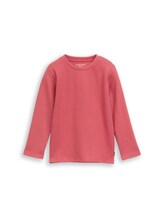 Sélectionné, T-shirt à manches longues et col rond par Tom Tailor, rouge