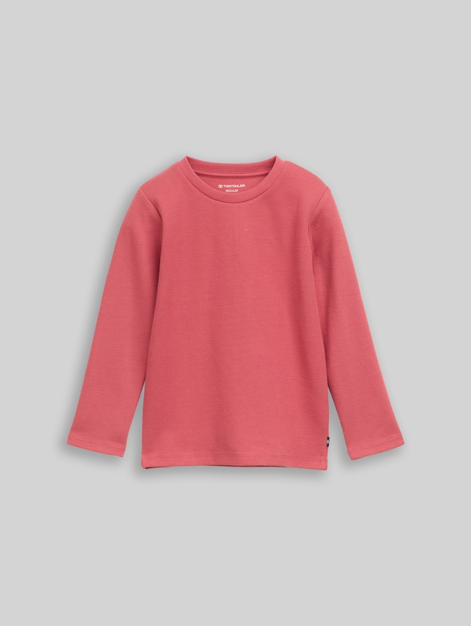 Langarmshirt mit Rundhalsschnitt von Mini Boys, Berry Red
