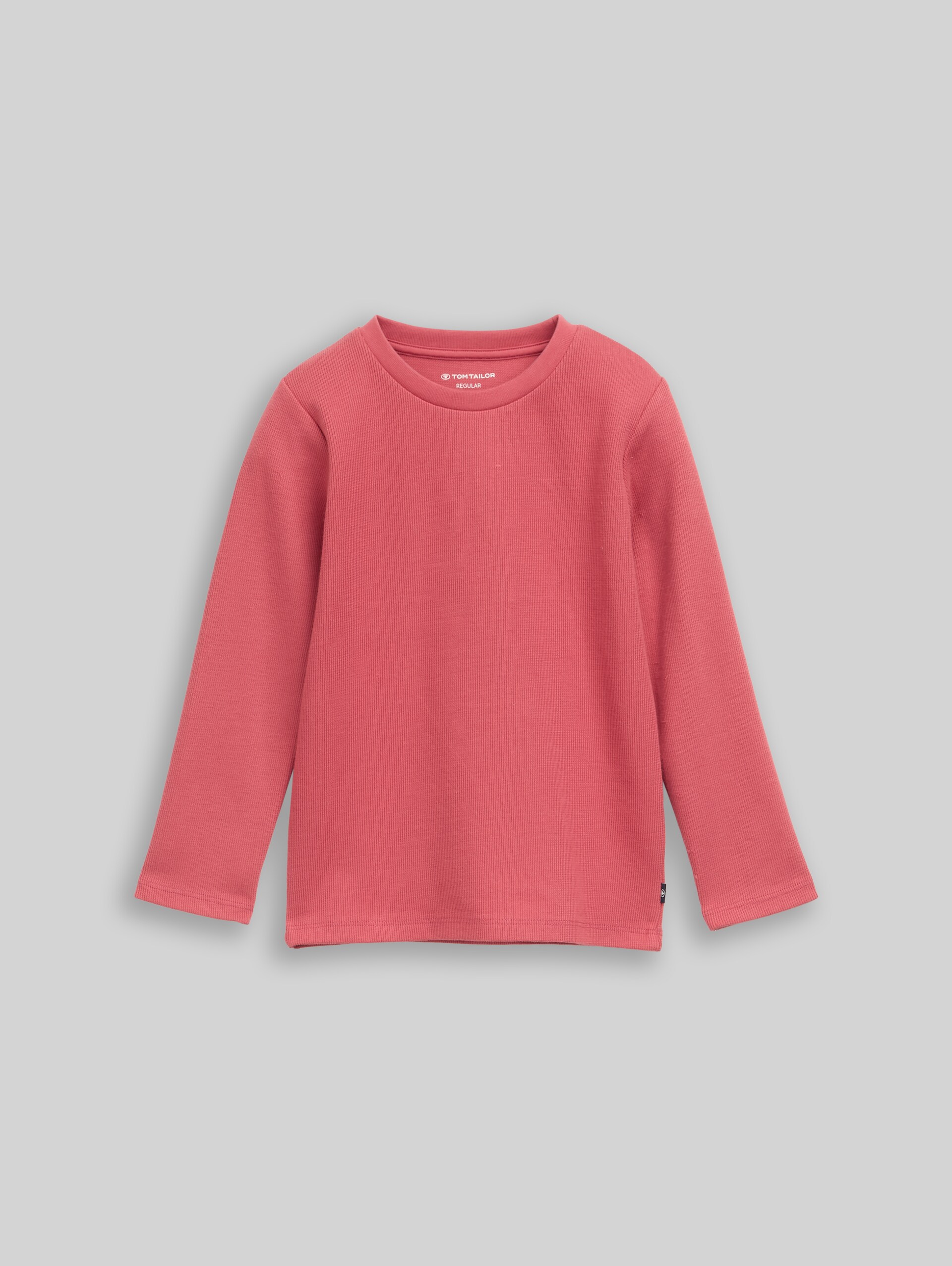 T-shirt à manches longues et col rond - Berry Red - Vue de face du produit