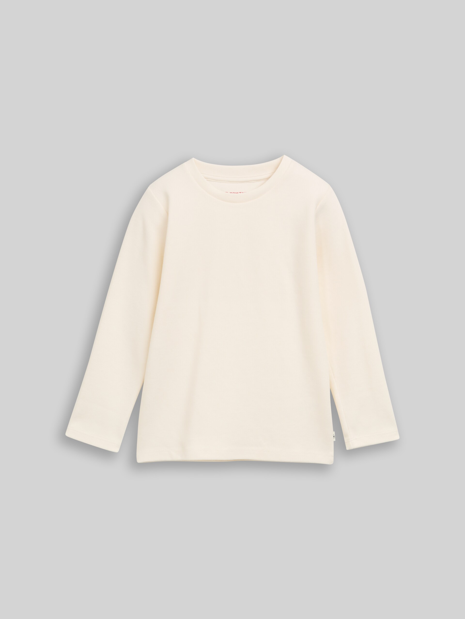 T-shirt à manches longues et col rond - Wool White - Vue de face du produit