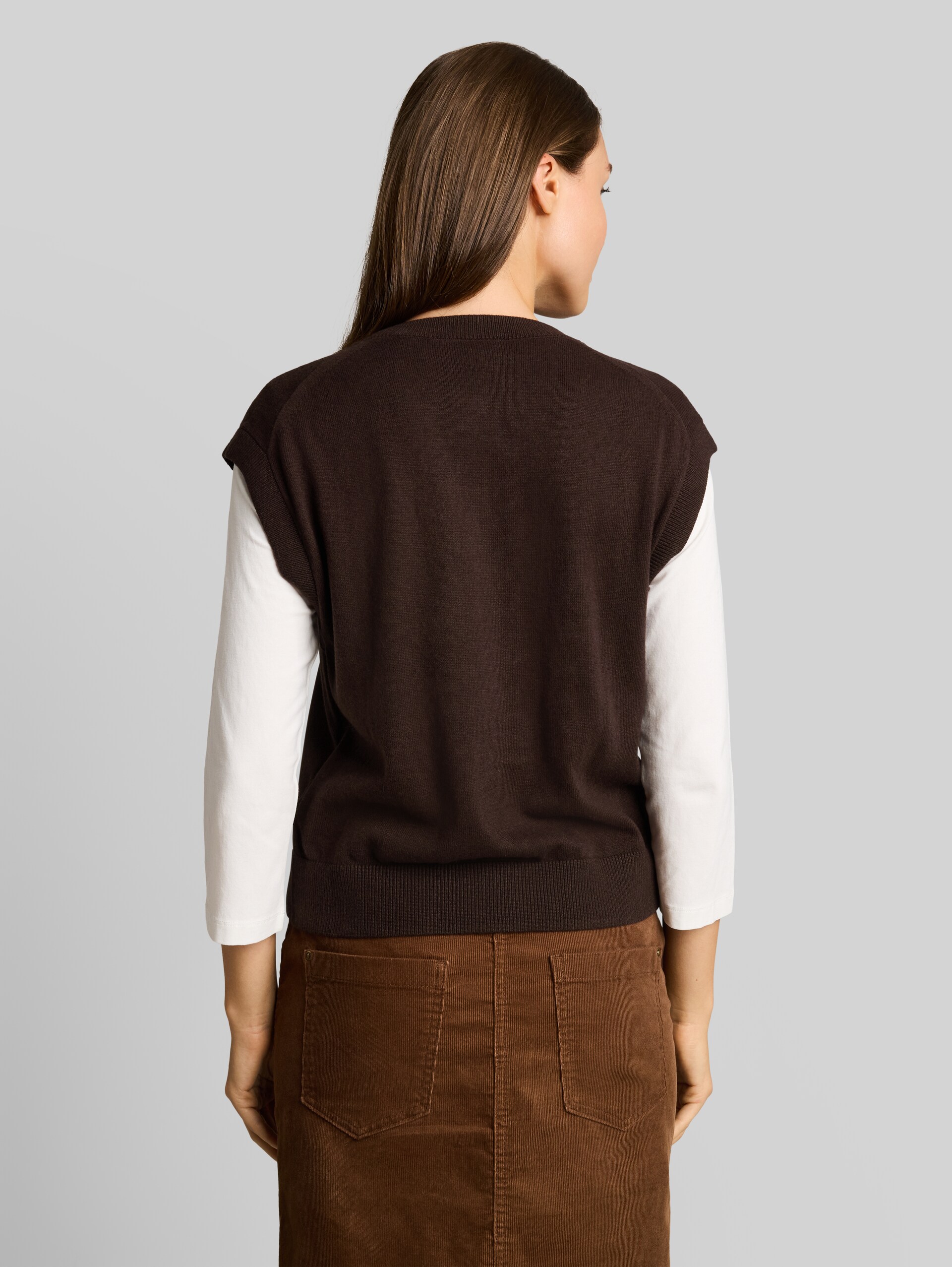 Pullunder mit Kaschmir-Anteil - java dark brown melange