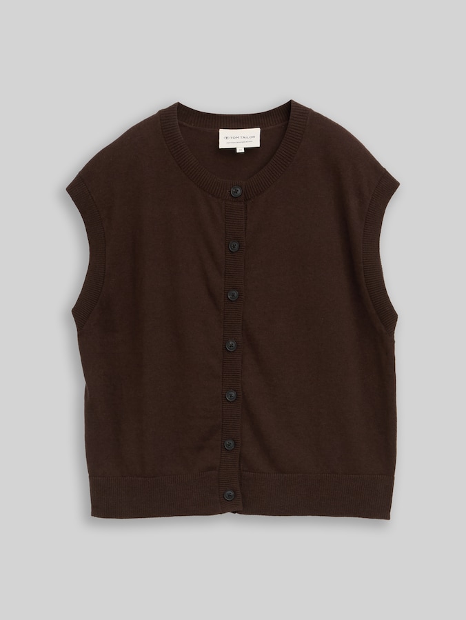Débardeur en maille avec une touche de cachemire par Women, java dark brown melange
