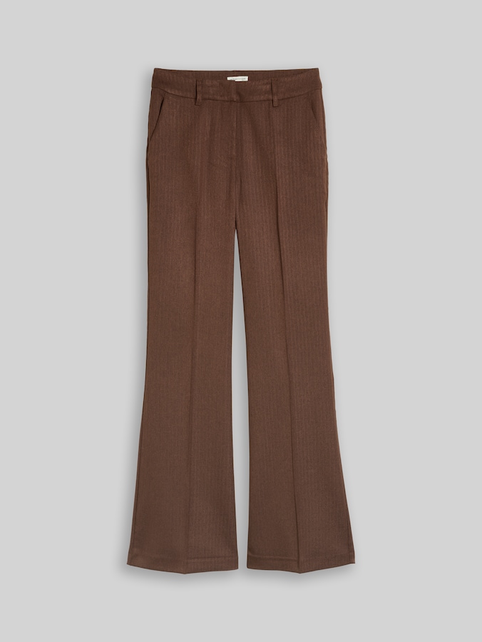 Pantalon évasé à effet chiné par Women, camel black melange