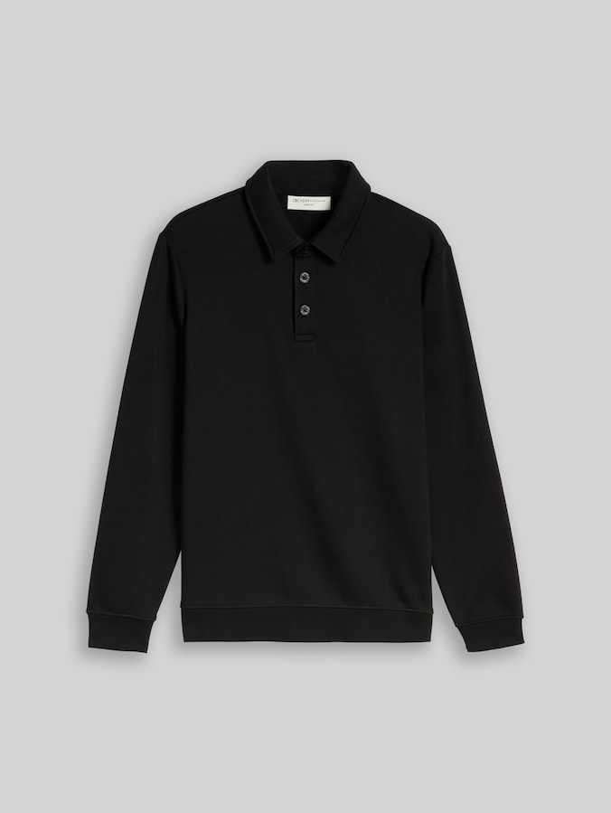 Sweatshirt mit Polokragen von Denim Male, Black