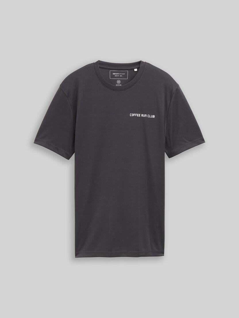 Mesh T-Shirt mit Rückenprint von Denim Male, coal grey