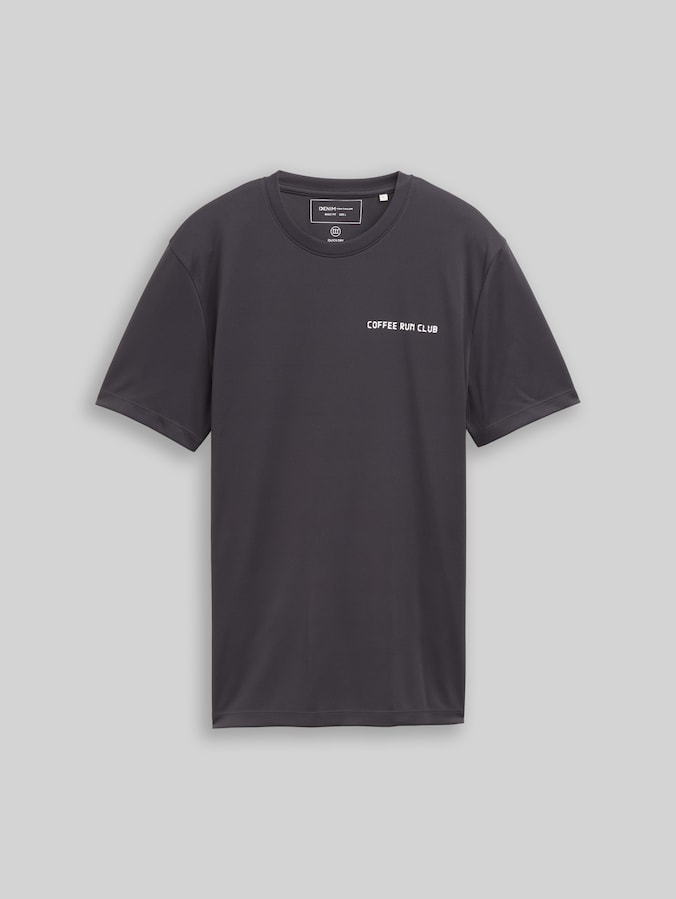 Mesh T-Shirt mit Rückenprint von Denim Male, coal grey