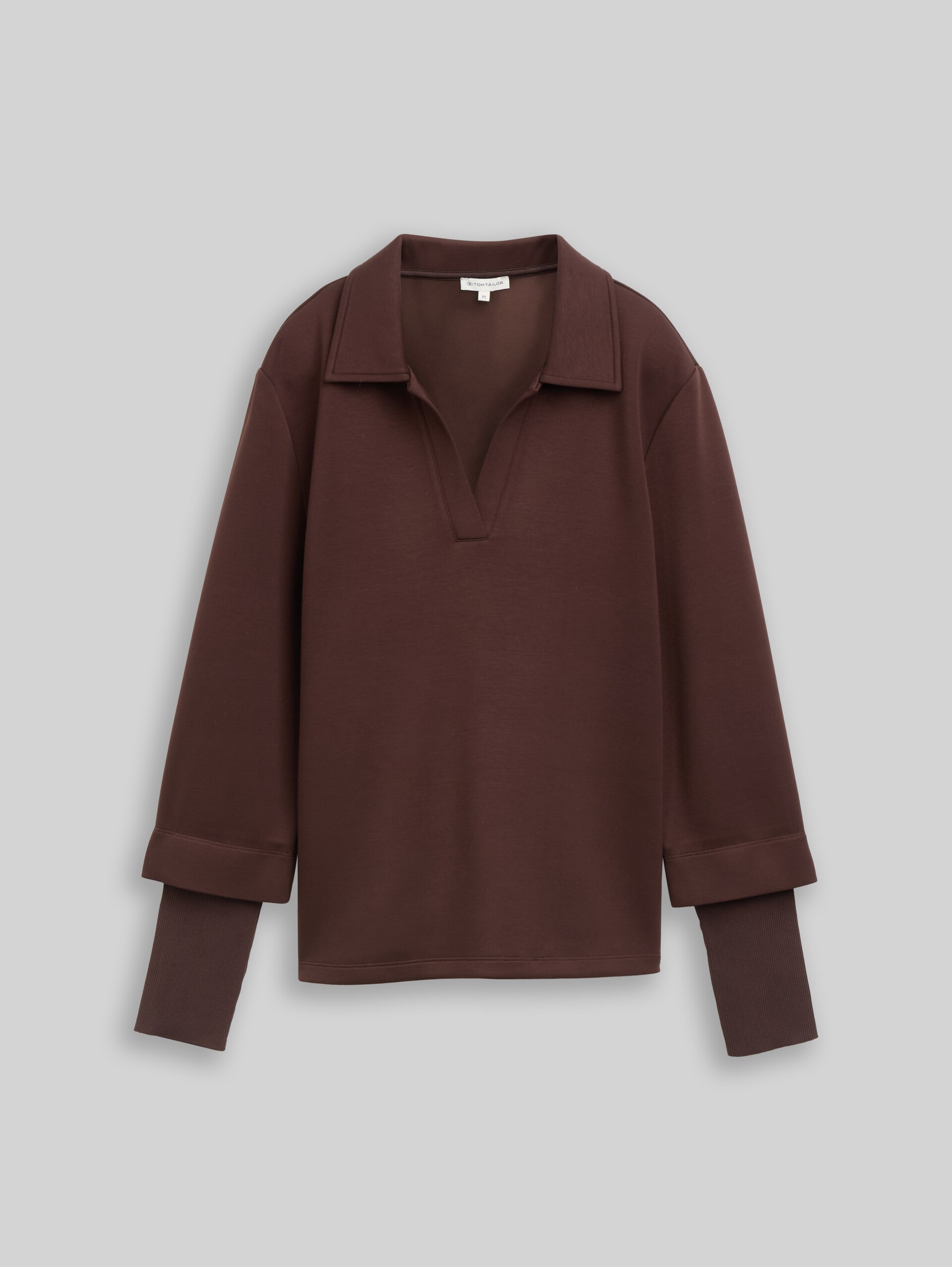 Scuba Sweatshirt im 2-in-1-Look - java dark brown - Vorder-Produkt-Ansicht