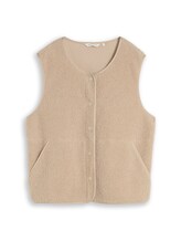 Ausgewählt, Boxy Fit Teddy Weste mit Taschen von Tom Tailor, braun