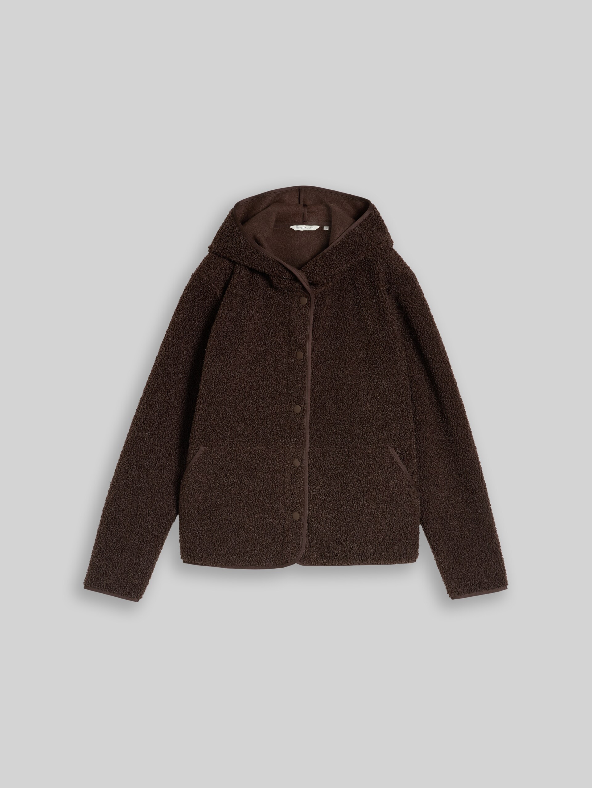 Teddy Sweatjacke mit Kapuze - java dark brown - Vorder-Produkt-Ansicht