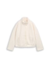 Ausgewählt, Teddy Sweatjacke mit Stehkragen von Tom Tailor, weiß