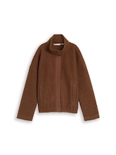Ausgewählt, Teddy Sweatjacke mit Stehkragen von Tom Tailor, braun