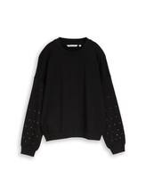 Ausgewählt, Sweatshirt mit Strasssteinen von Tom Tailor, schwarz