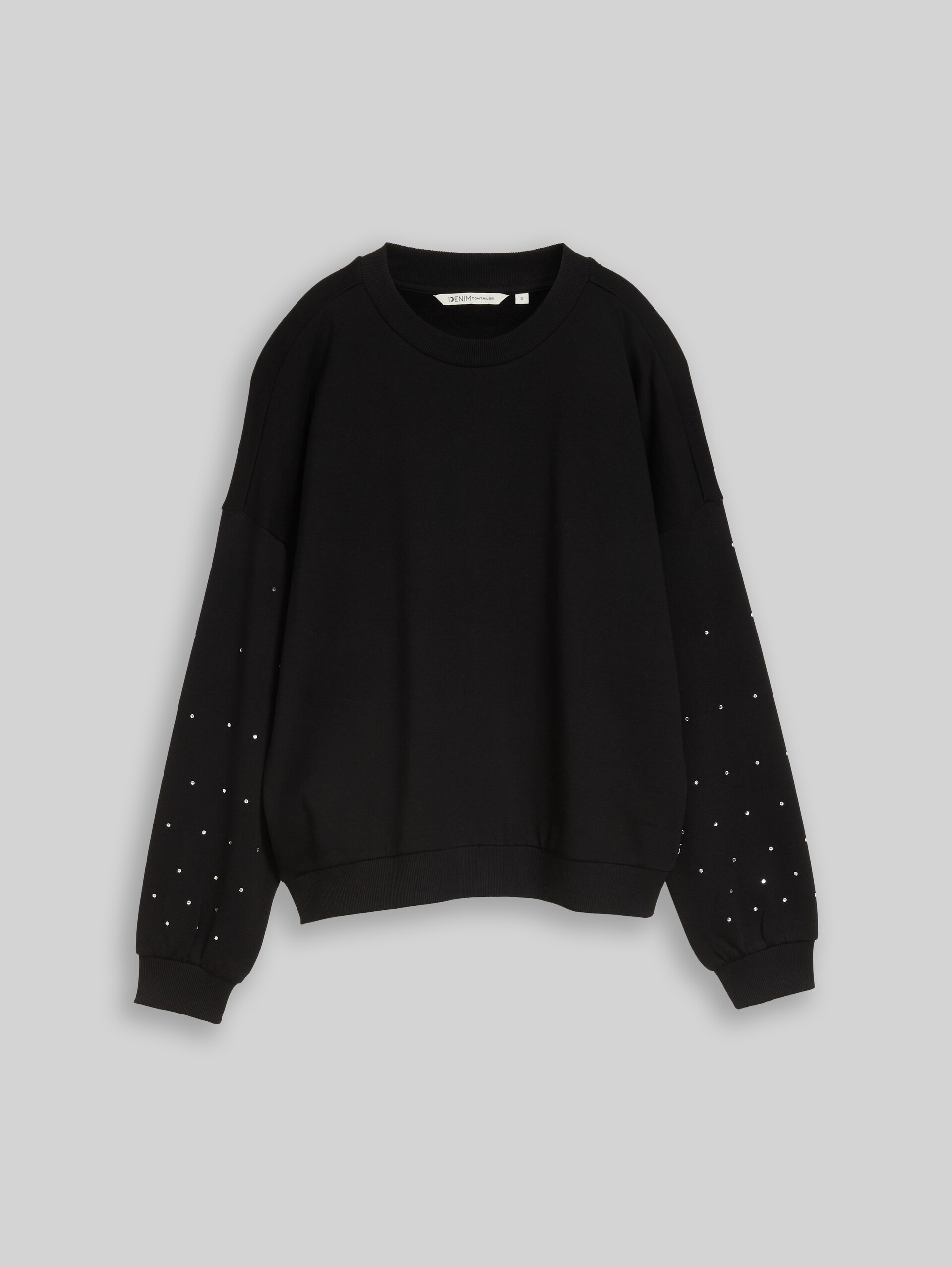 Sweatshirt mit Strasssteinen - deep black - Vorder-Produkt-Ansicht