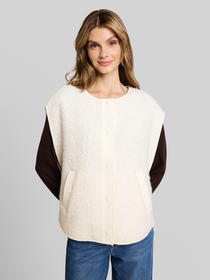 Cape-achtig teddyvest door Women, Whisper White