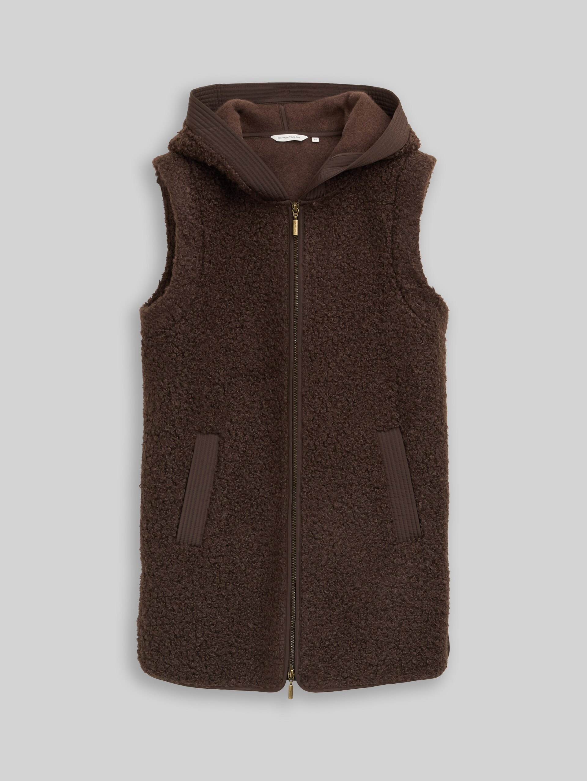 Longstyle Teddy Weste - java dark brown - Vorder-Produkt-Ansicht