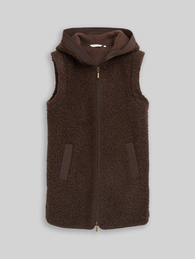 Longstyle Teddy Weste von Women, java dark brown