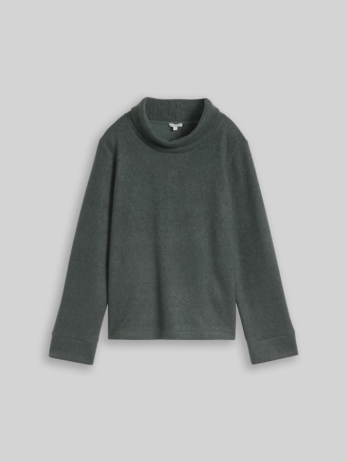 Cosy Sweatshirt mit Deko-Knopfleiste von Women, dark olive melange