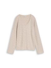 Sélectionné, Sweat-shirt confortable à col en V par Tom Tailor, beige