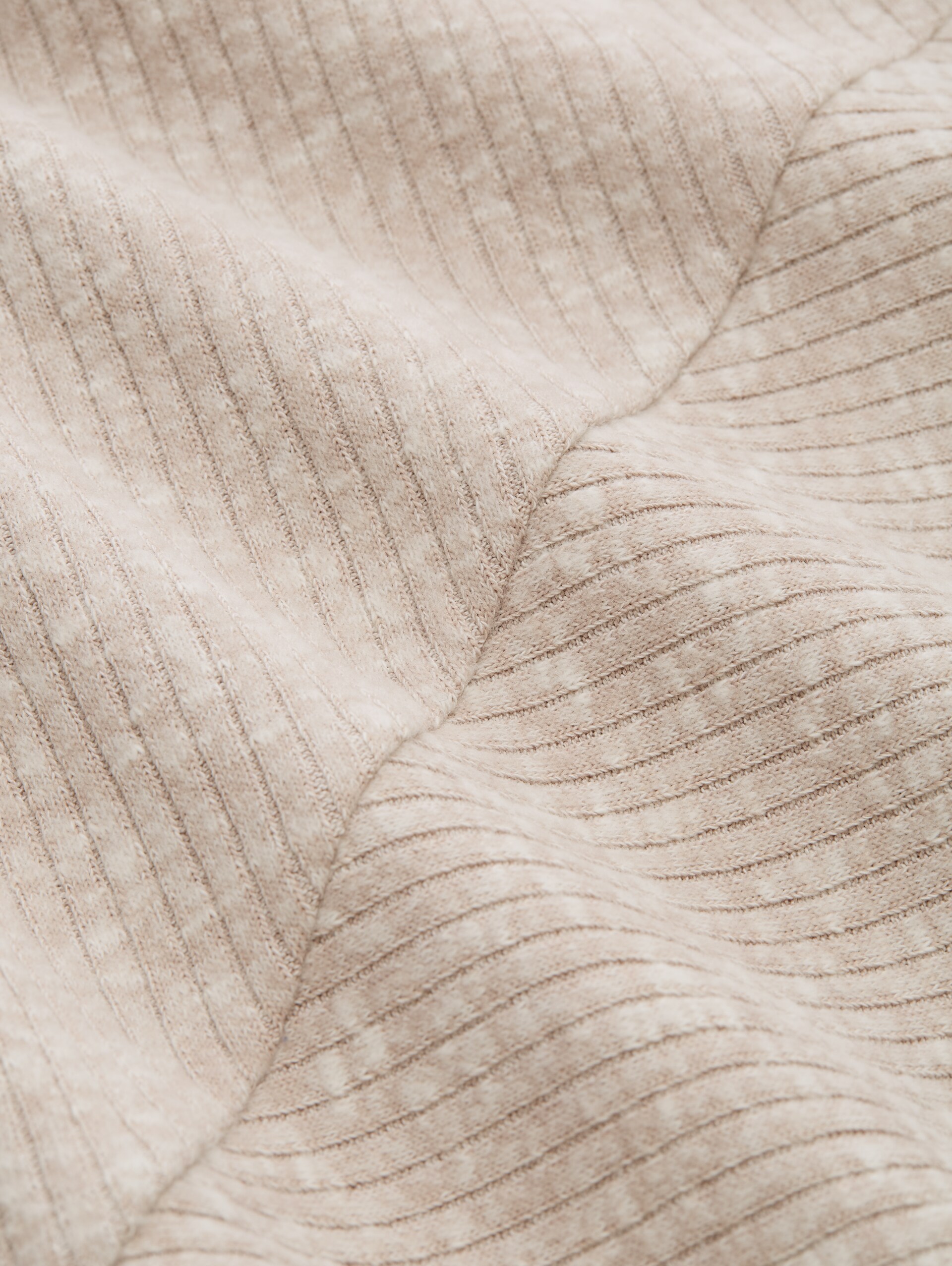Sweat-shirt confortable à col en V - gravel beige melange - Vue de la matière