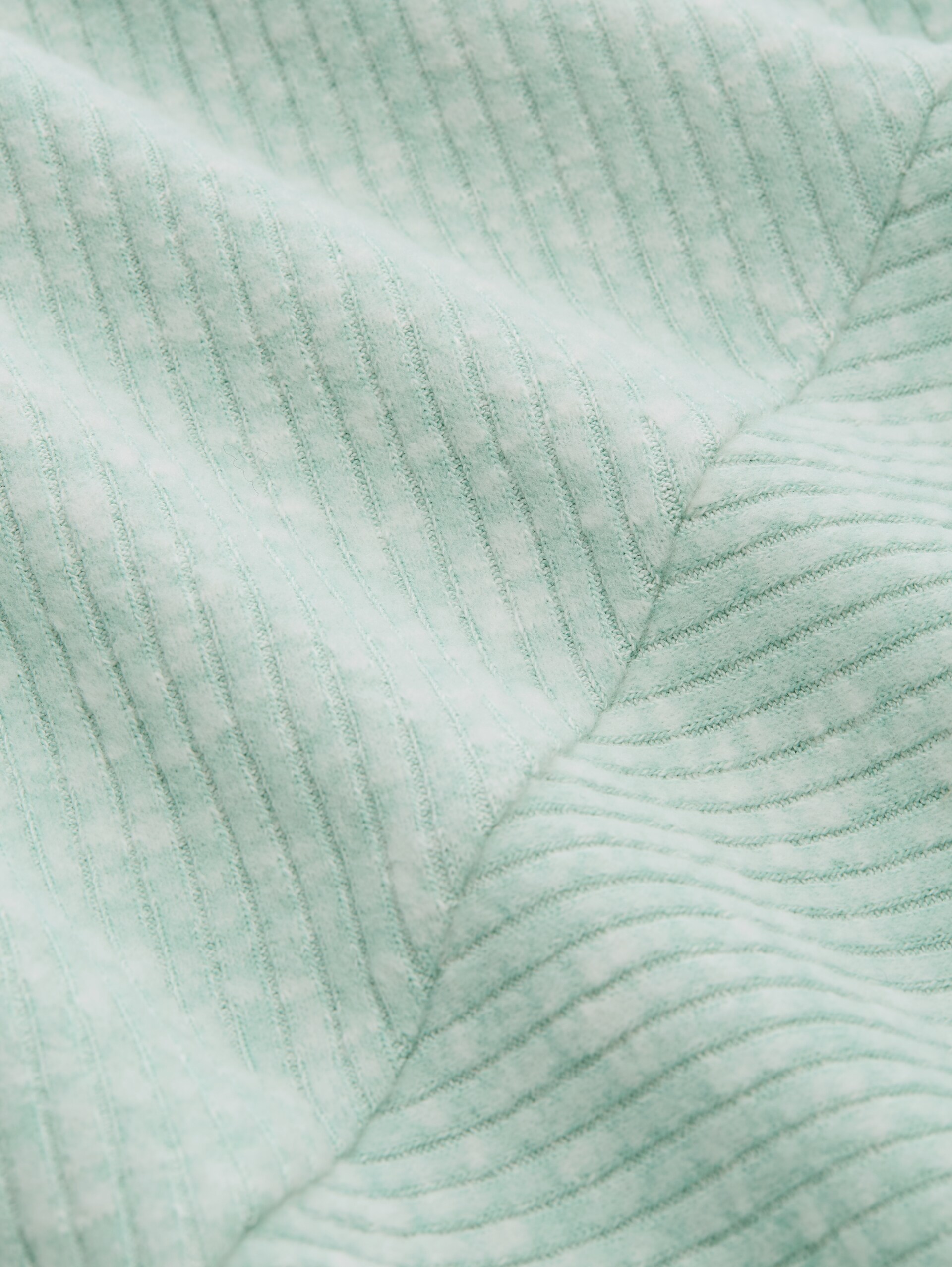 Sweat-shirt confortable à col en V - dusty light green melange - Vue de la matière