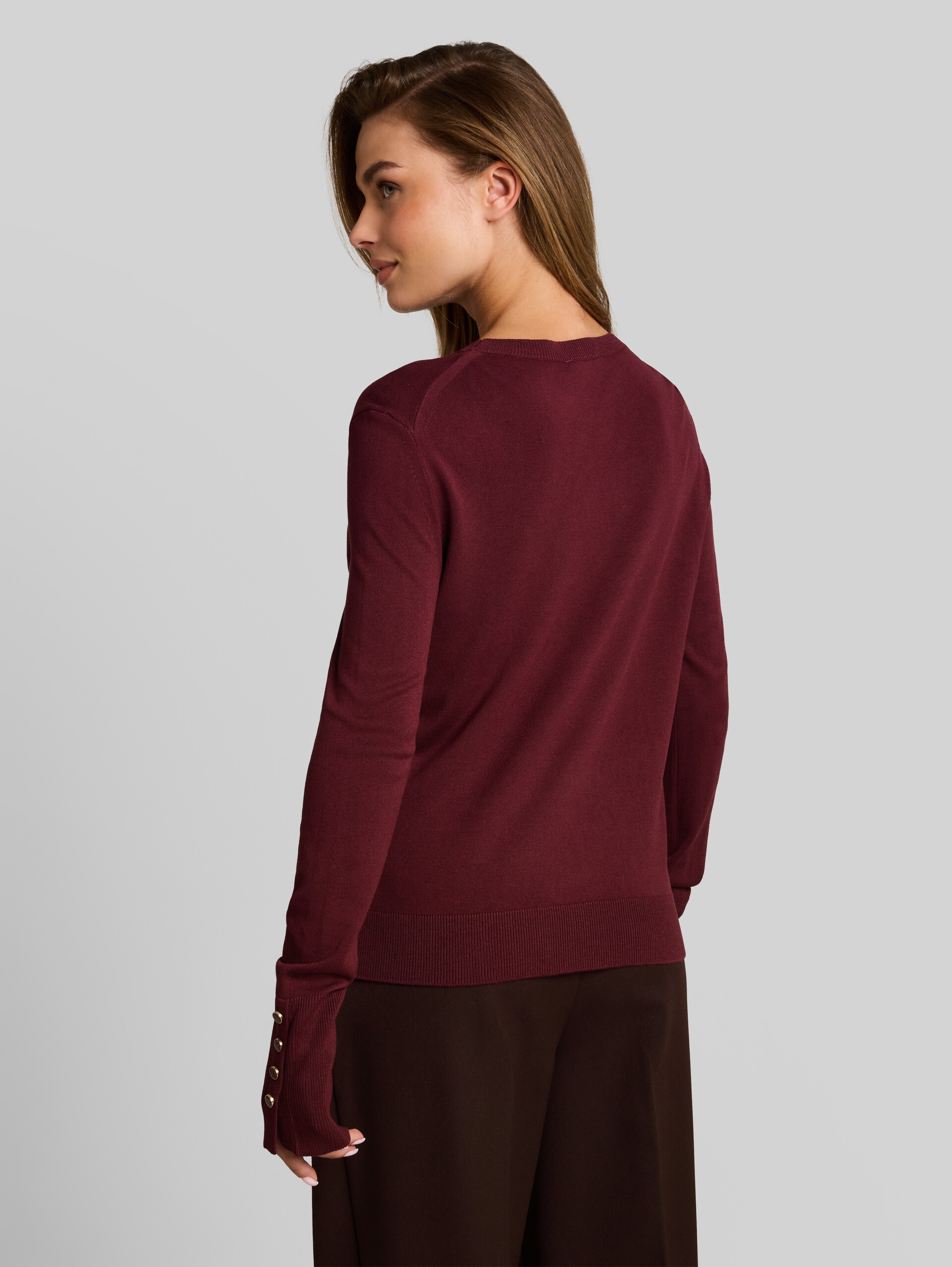 Gebreide trui met knoopdetails - Preppy Plum