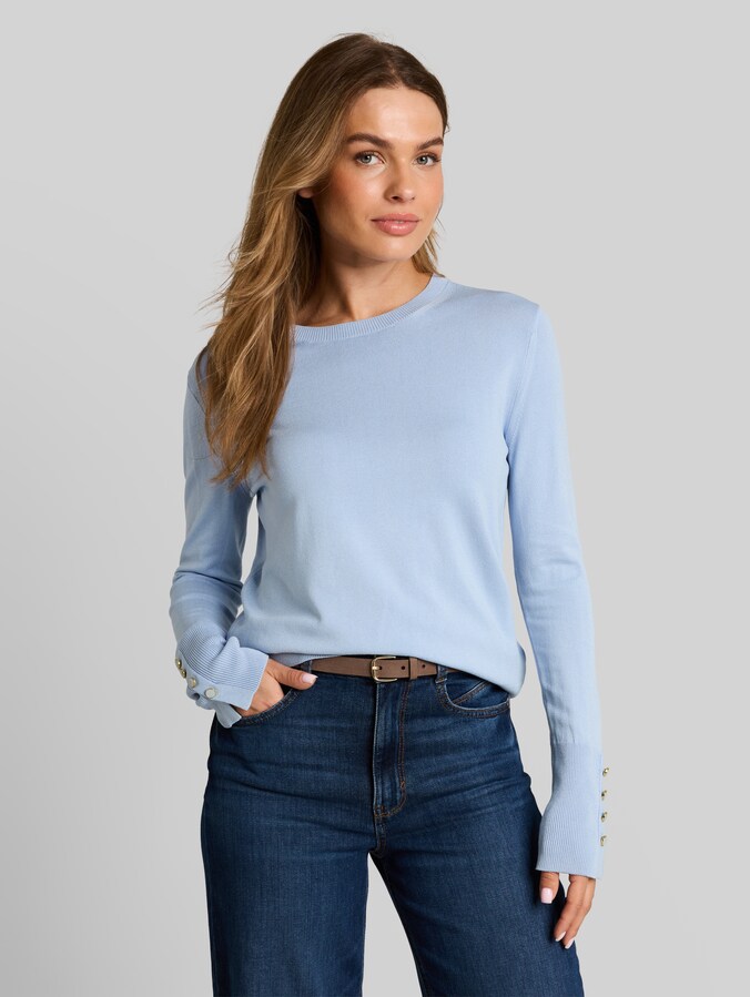 Gebreide trui met knoopdetails door Women, Kentucky Blue