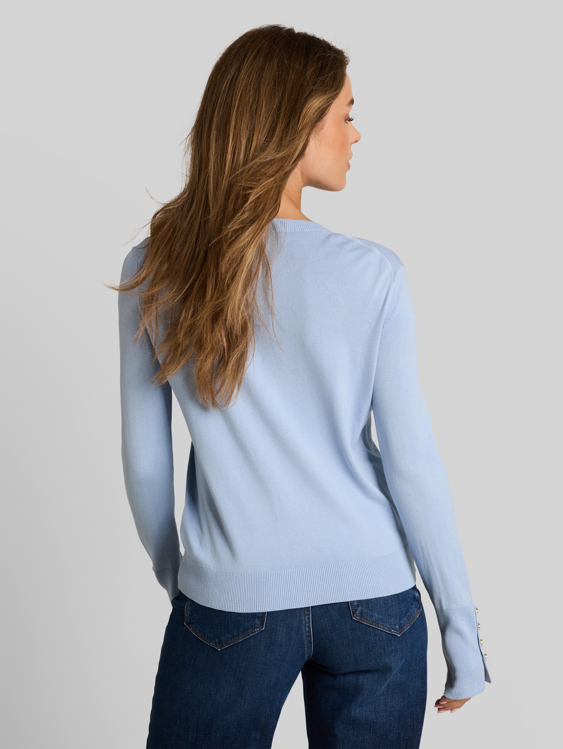 Knitted jumper with button detailing - Kentucky Blue